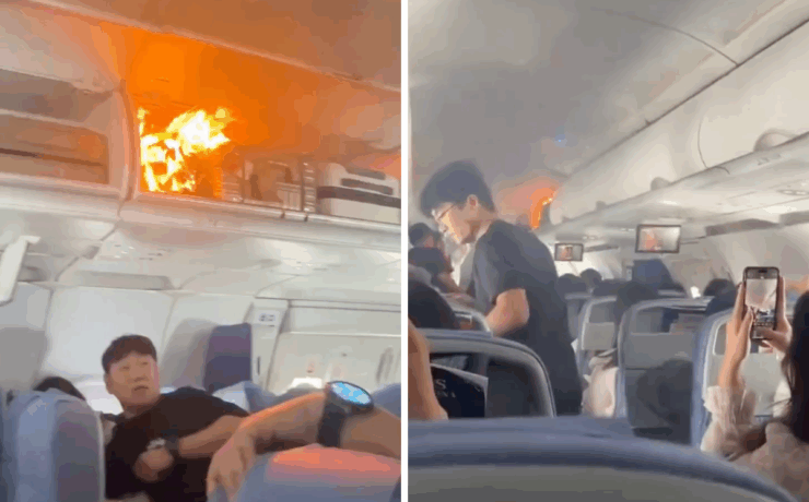 lithium battery fire on air china flight