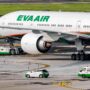 an EVA Air plane parked at Taipei Airport