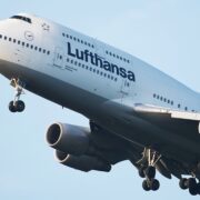 a close up of a Lufthansa 747