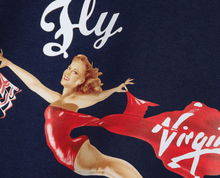 Fly Virgin Atlantic sweater closeup