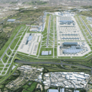 an aerial view of an airport
