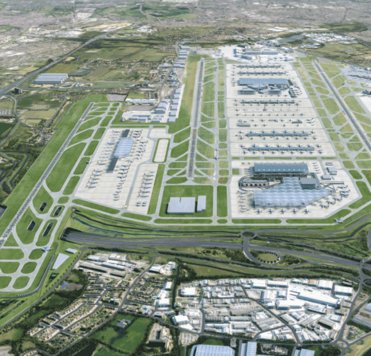 an aerial view of an airport