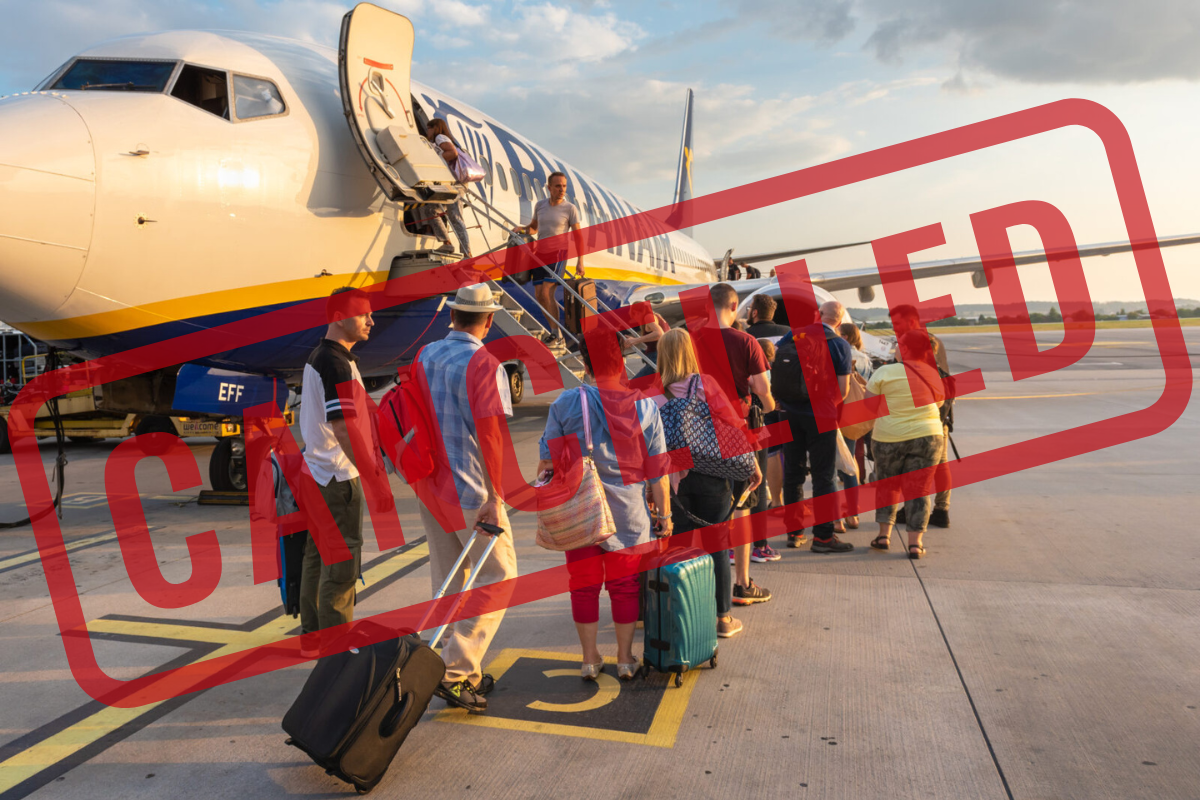 a group of people boarding an airplane