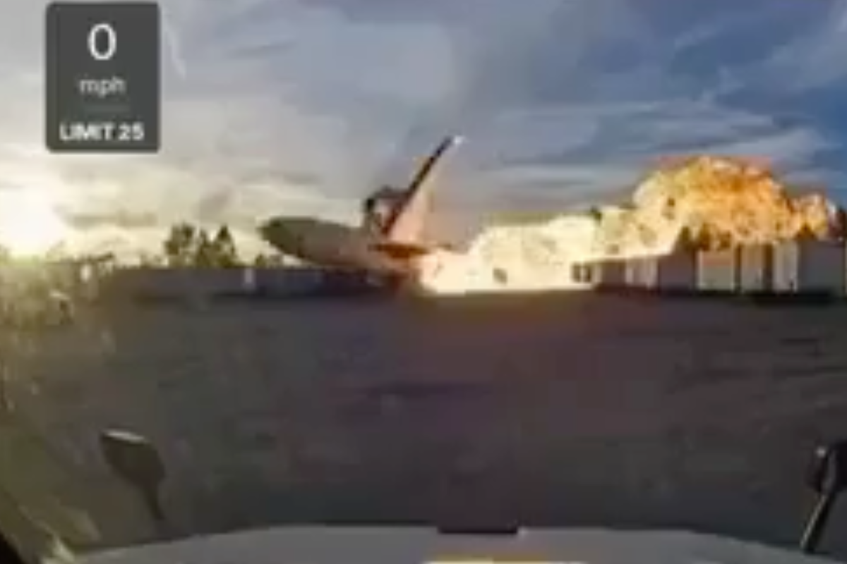 a plane on fire