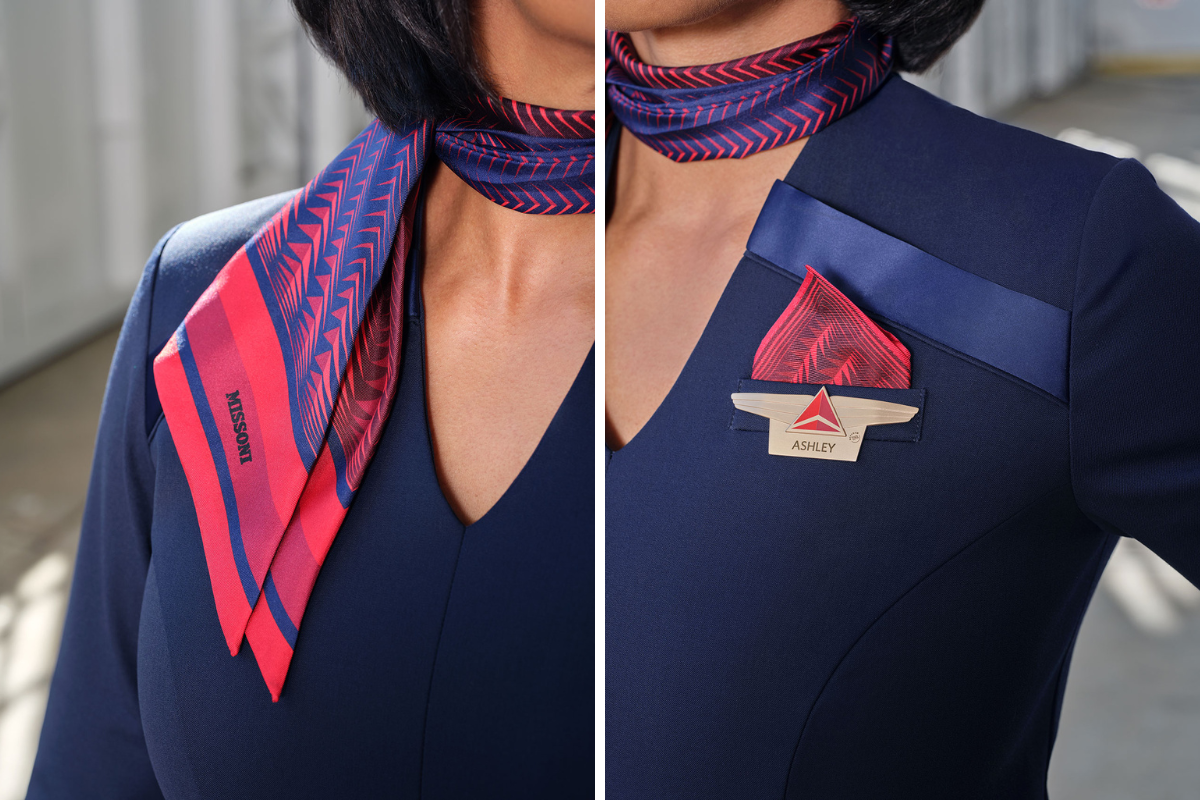 a woman wearing a scarf around her neck