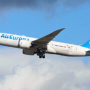 An Air Europa Boeing 787 Dreamliner flying in the sky