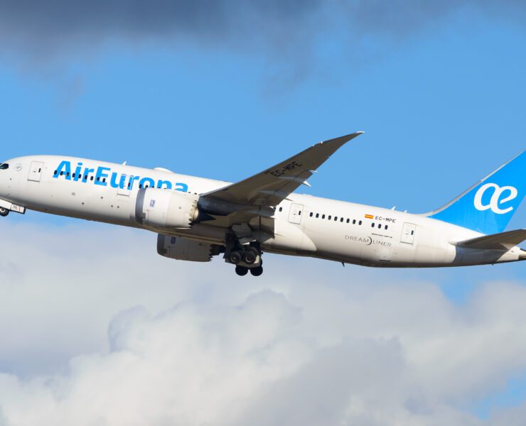 An Air Europa Boeing 787 Dreamliner flying in the sky
