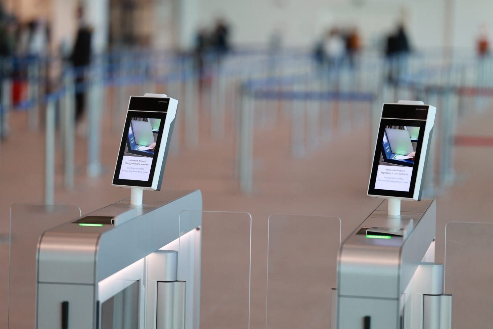 biomatric boarding gates a close up of a machine