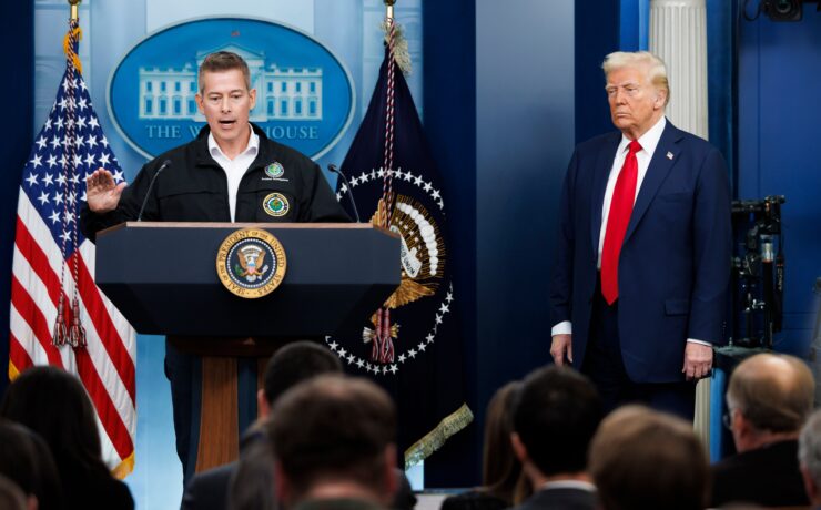 secretary sean duffy and president trump in the white house