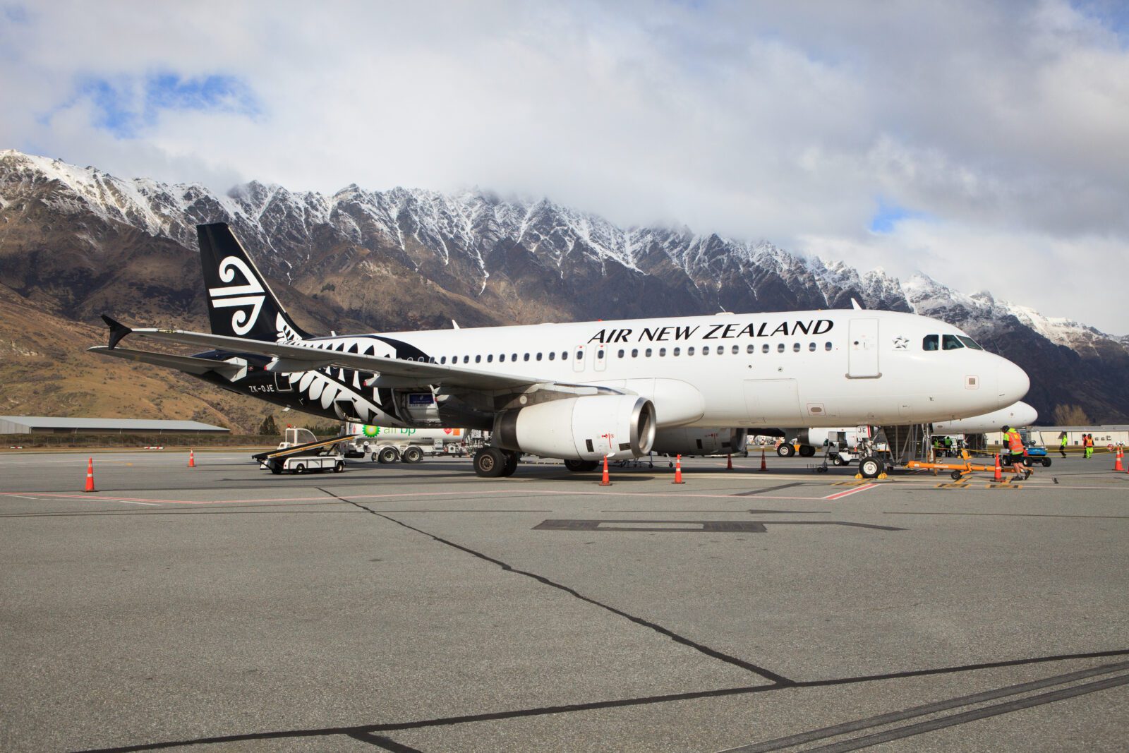An air new zealand airbus a320 in Queenstown, New Zealand