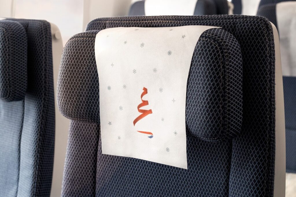 a white paper on a seat