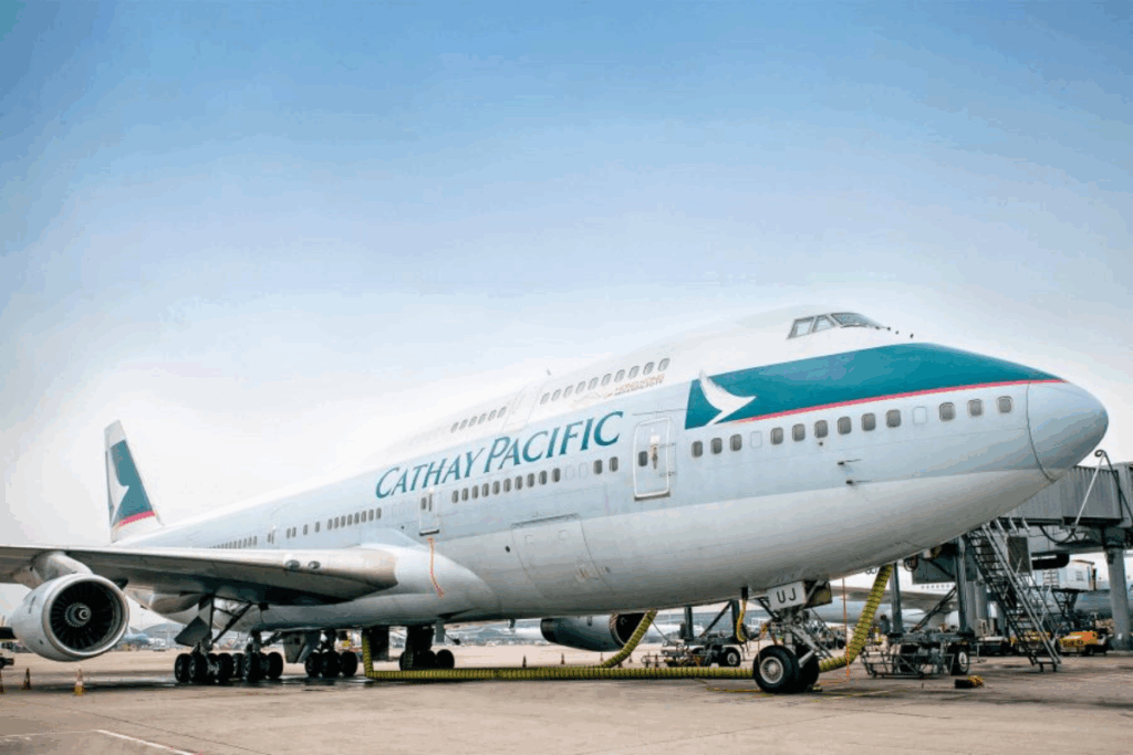 a large airplane on a runway