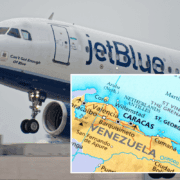 a plane with a map and a plane in the air