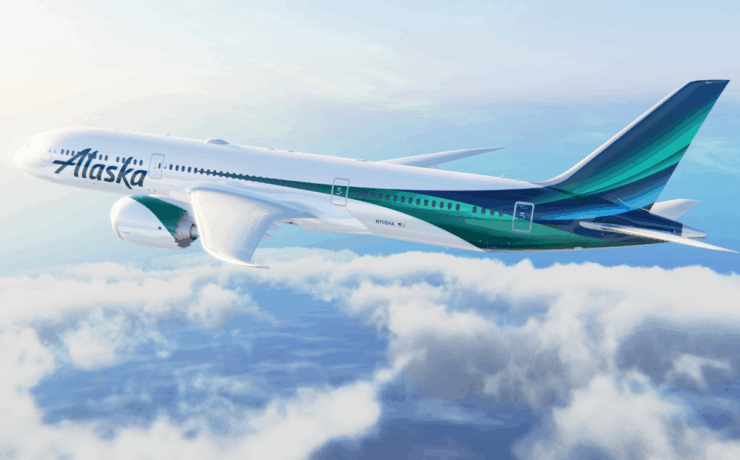 a rendering of the Alaska Airlines international livery on the Boeing 787 Dreamliner