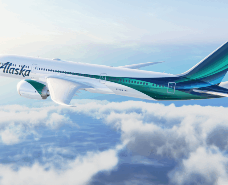 a rendering of the Alaska Airlines international livery on the Boeing 787 Dreamliner
