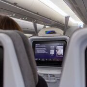 A finnair seatback screen