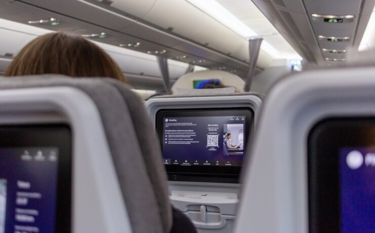 A finnair seatback screen
