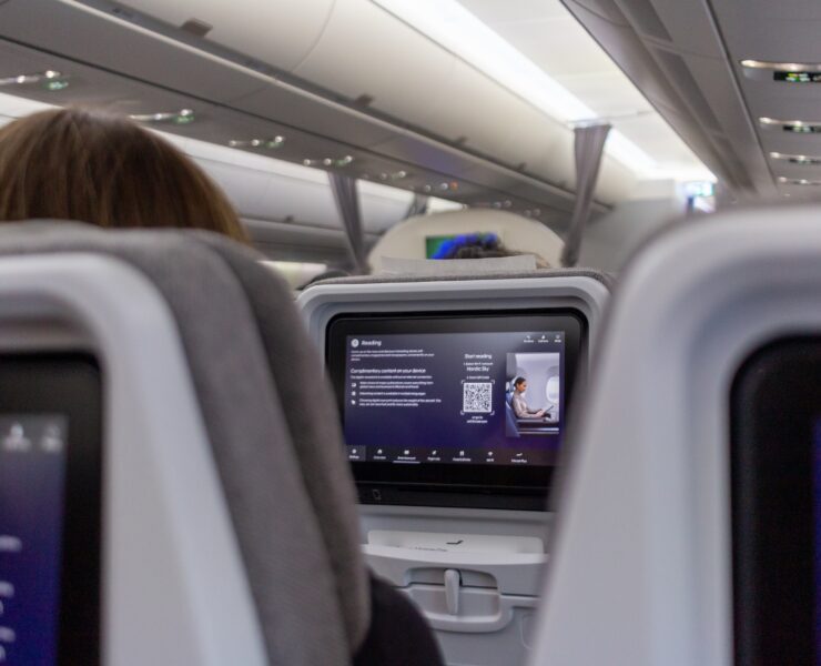 A finnair seatback screen