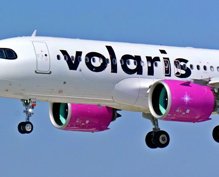 a volaris a320 in the sky