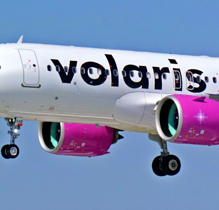 a volaris a320 in the sky