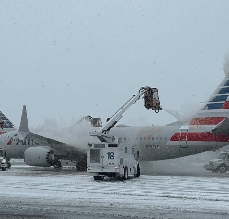 a plane on the snow