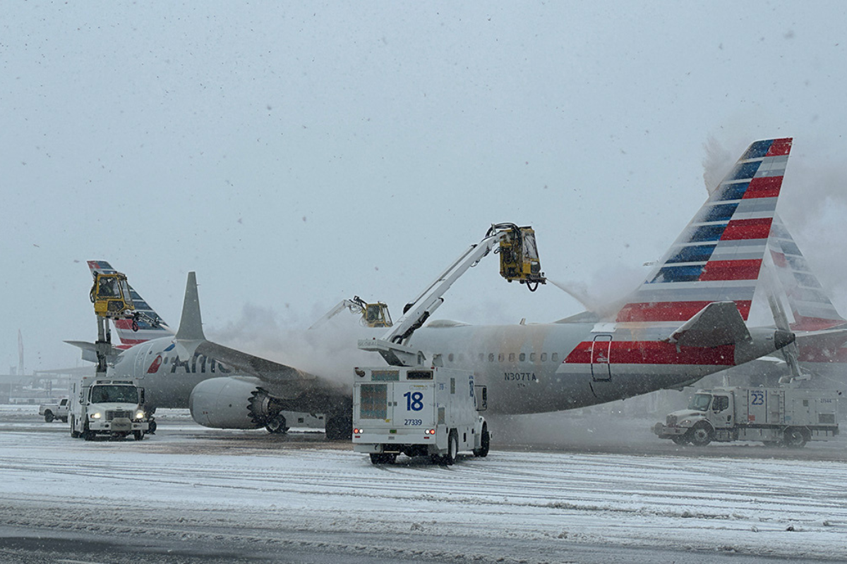 a plane on the snow