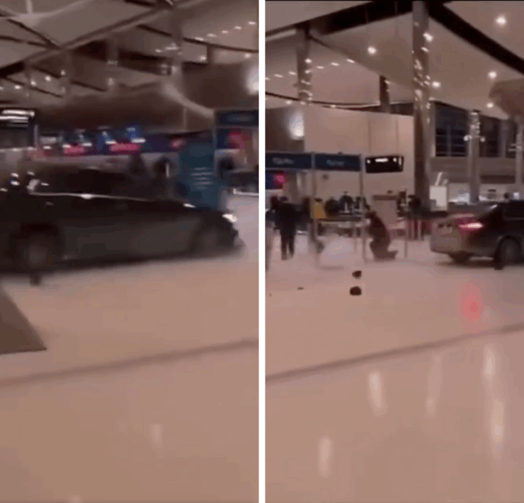 a group of people in a building