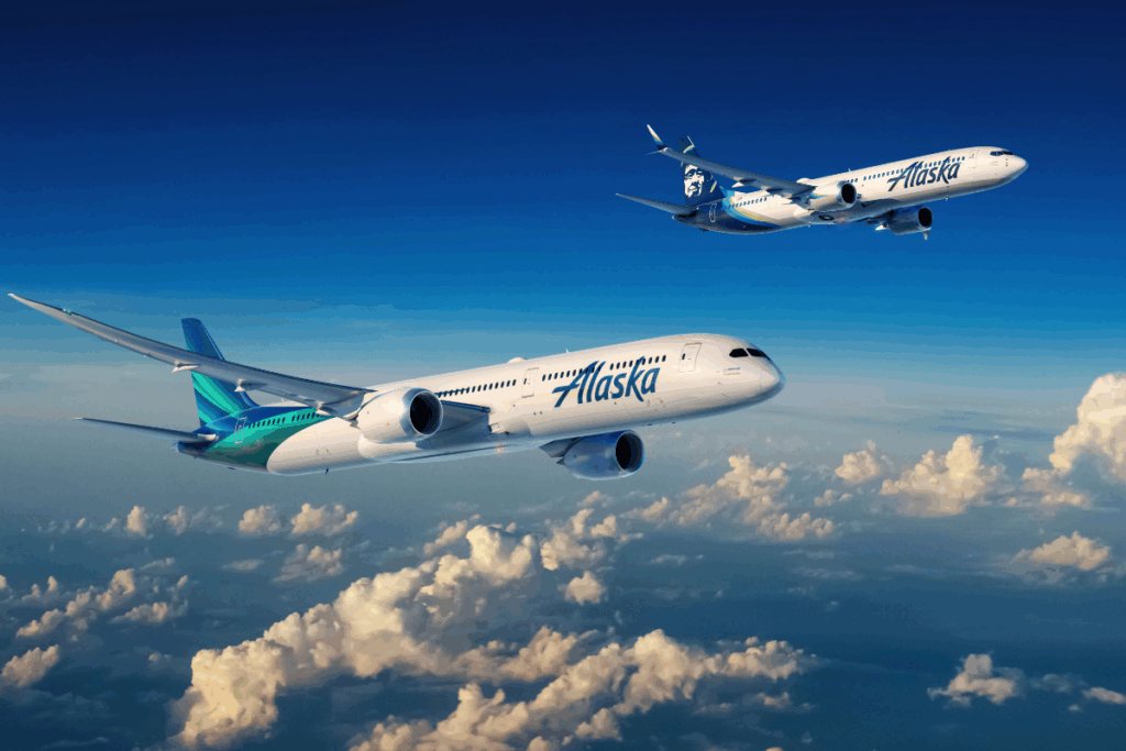 two airplanes flying in the sky