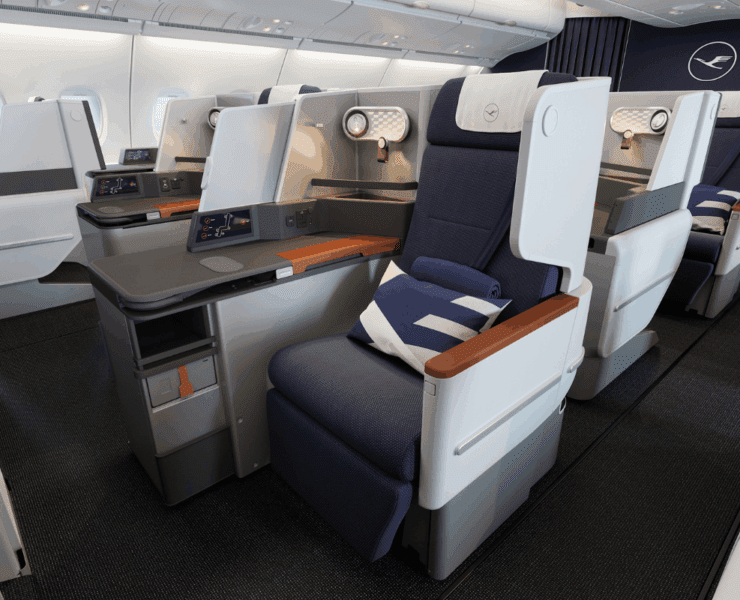 lufthansa's new off the shelf A380 business class seats