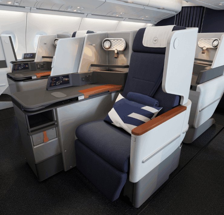 lufthansa's new off the shelf A380 business class seats