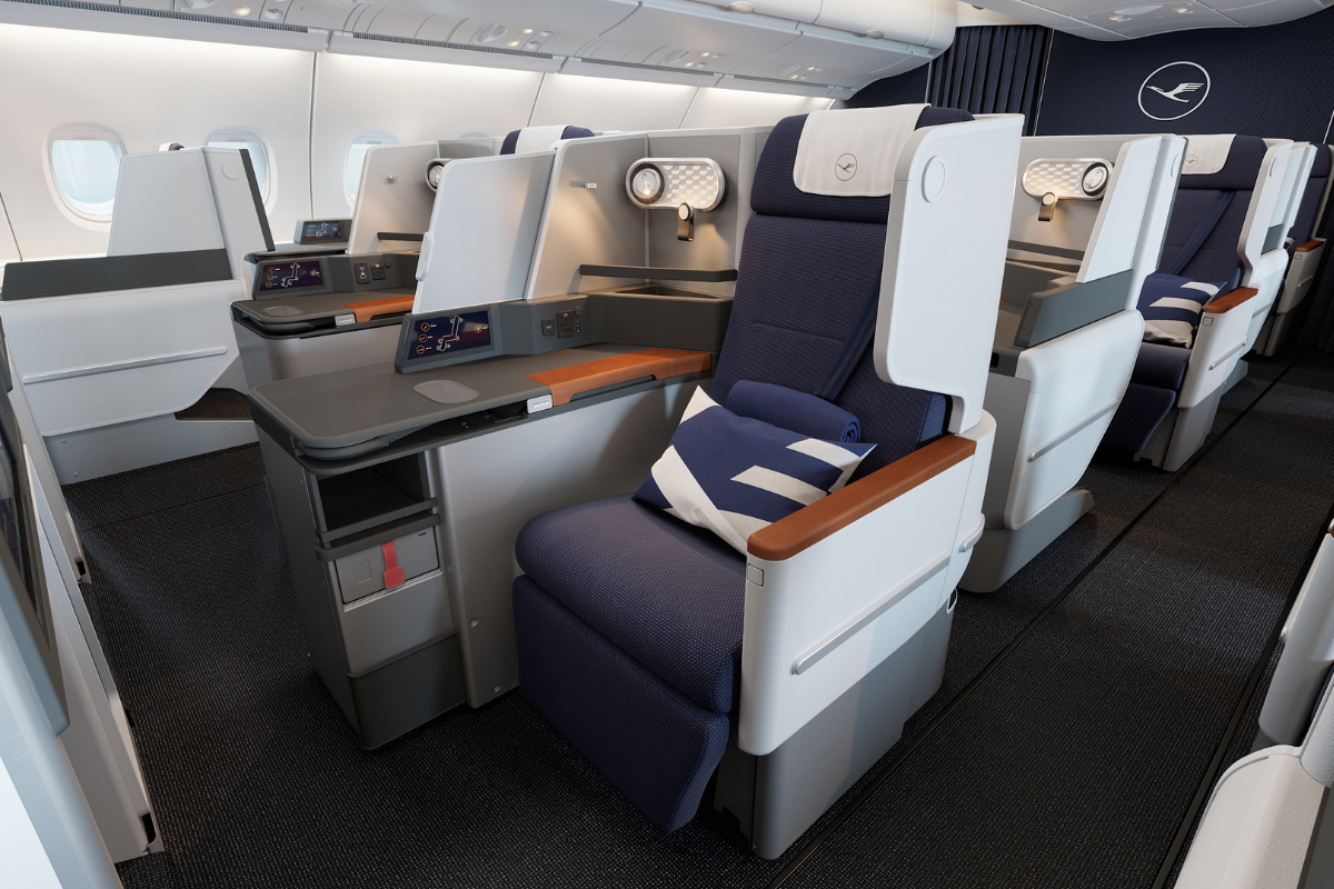 lufthansa's new off the shelf A380 business class seats