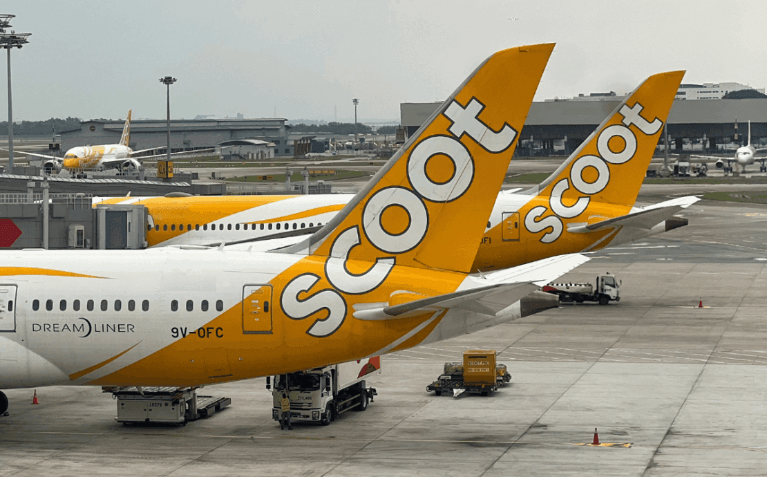 a group of airplanes parked at an airport