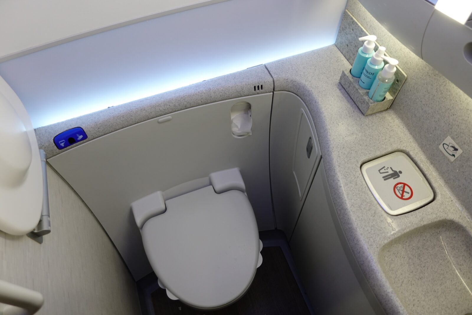 a toilet in a bathroom