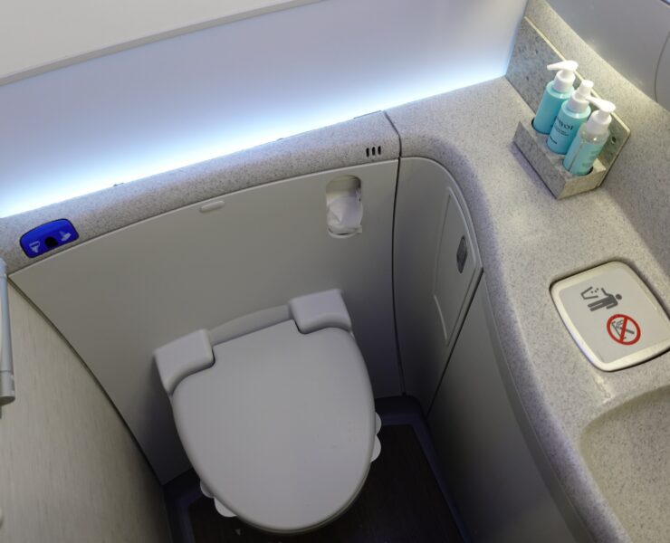 a toilet in a bathroom