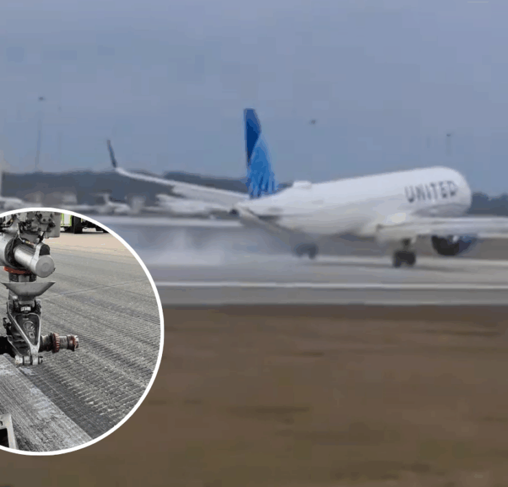 a video camera on a runway