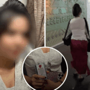 a woman in a white shirt