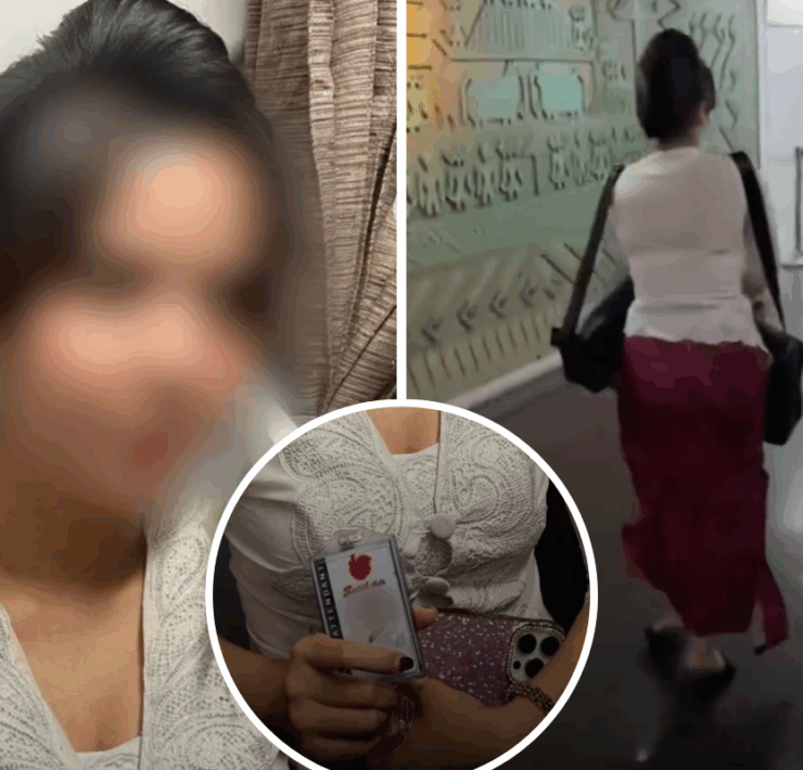 a woman in a white shirt