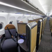 a row of seats in an airplane