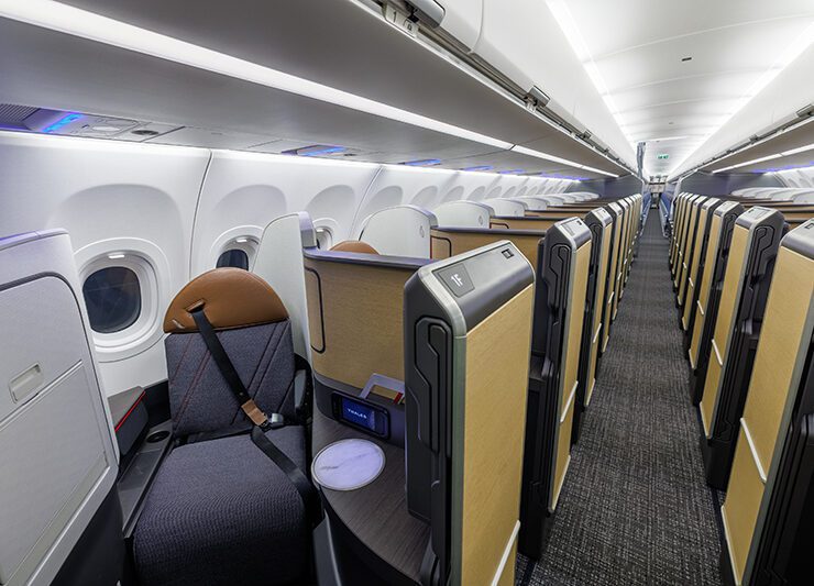a row of seats in an airplane