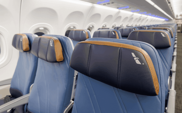 a row of seats in an airplane