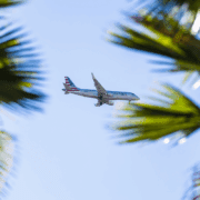 an airplane flying in the sky