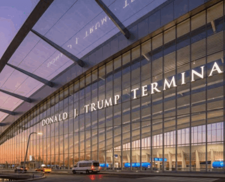 a rendering of the zaha hadid redesign of Dulles Airport