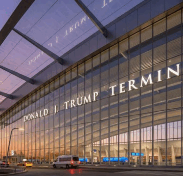 a rendering of the zaha hadid redesign of Dulles Airport