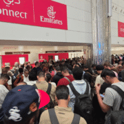 a group of people in a building