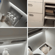 a toilet paper roll and tissue paper holder