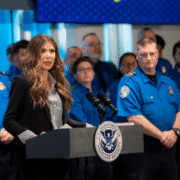 kristi noem with tea officers