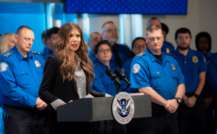 kristi noem with tea officers