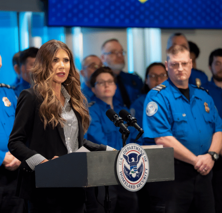 kristi noem with tea officers