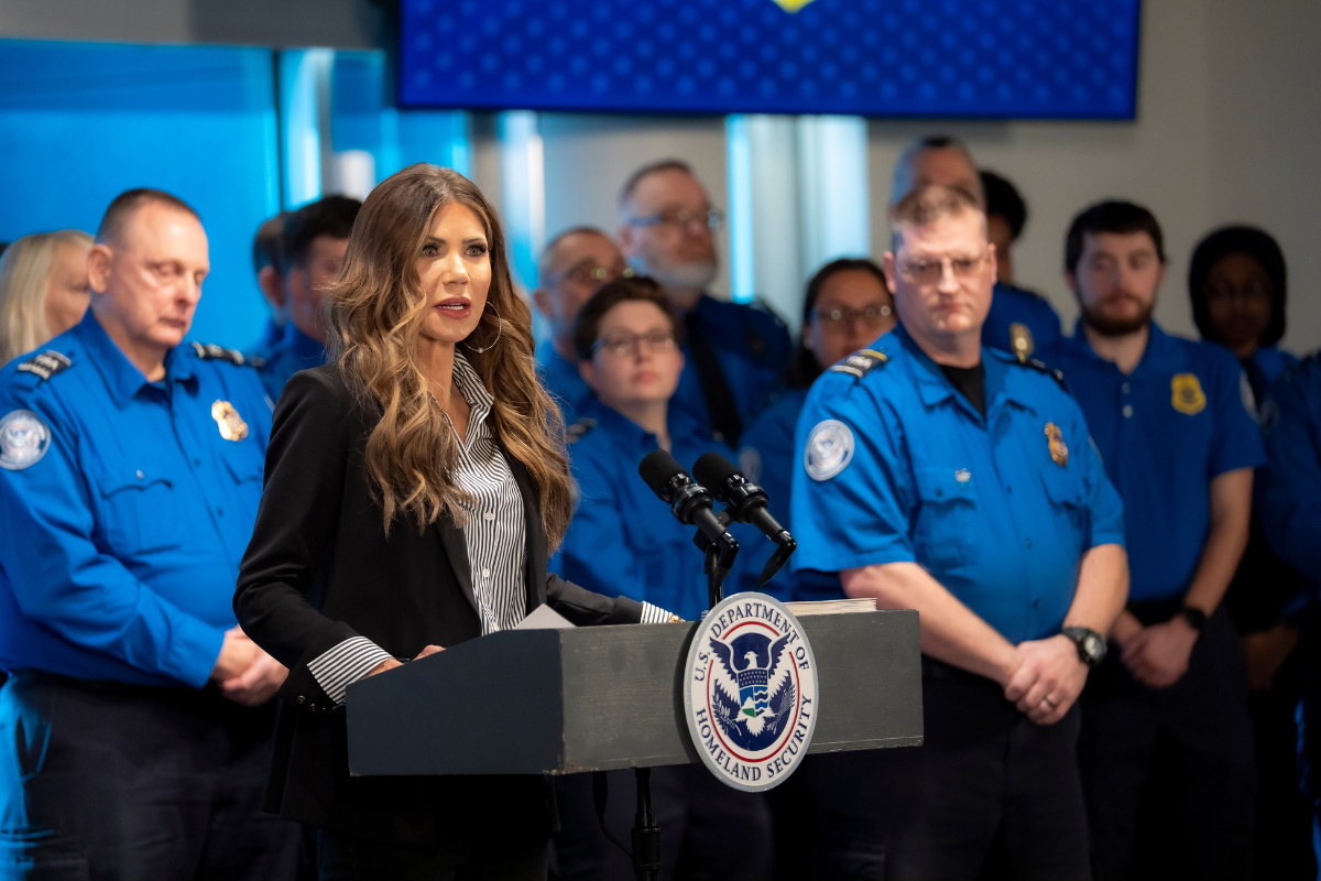 kristi noem with tea officers