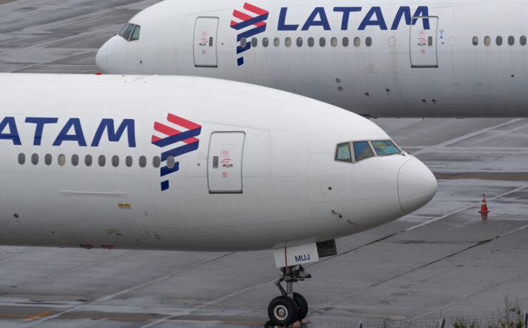 two LATAM Boeing 777s on the tarmac